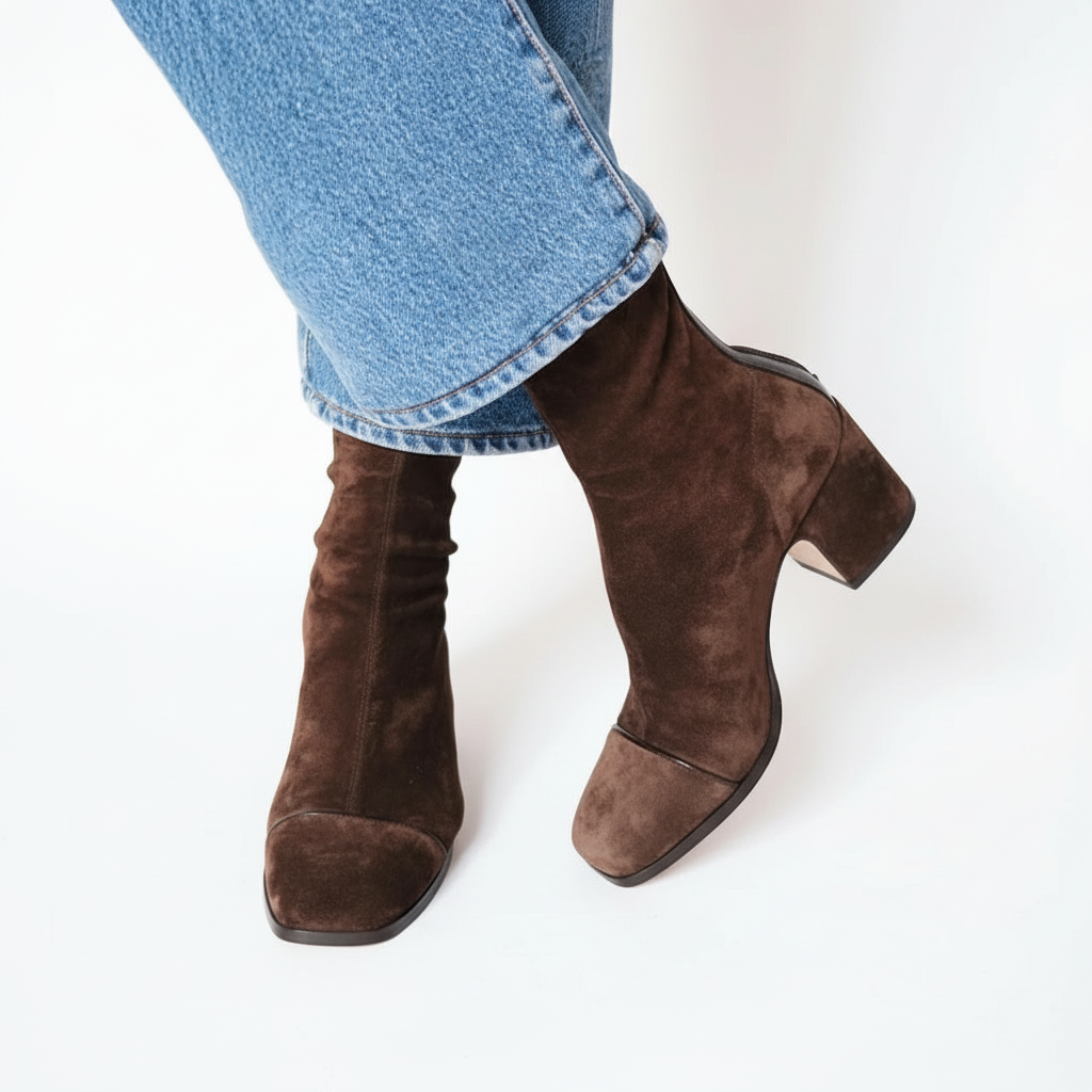 Lily™ | Elegante Wildleder-Stiefeletten mit eckiger Zehenform