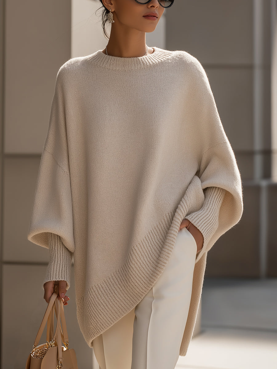 Phobe | Übergroßer Asymmetrischer Strickpullover