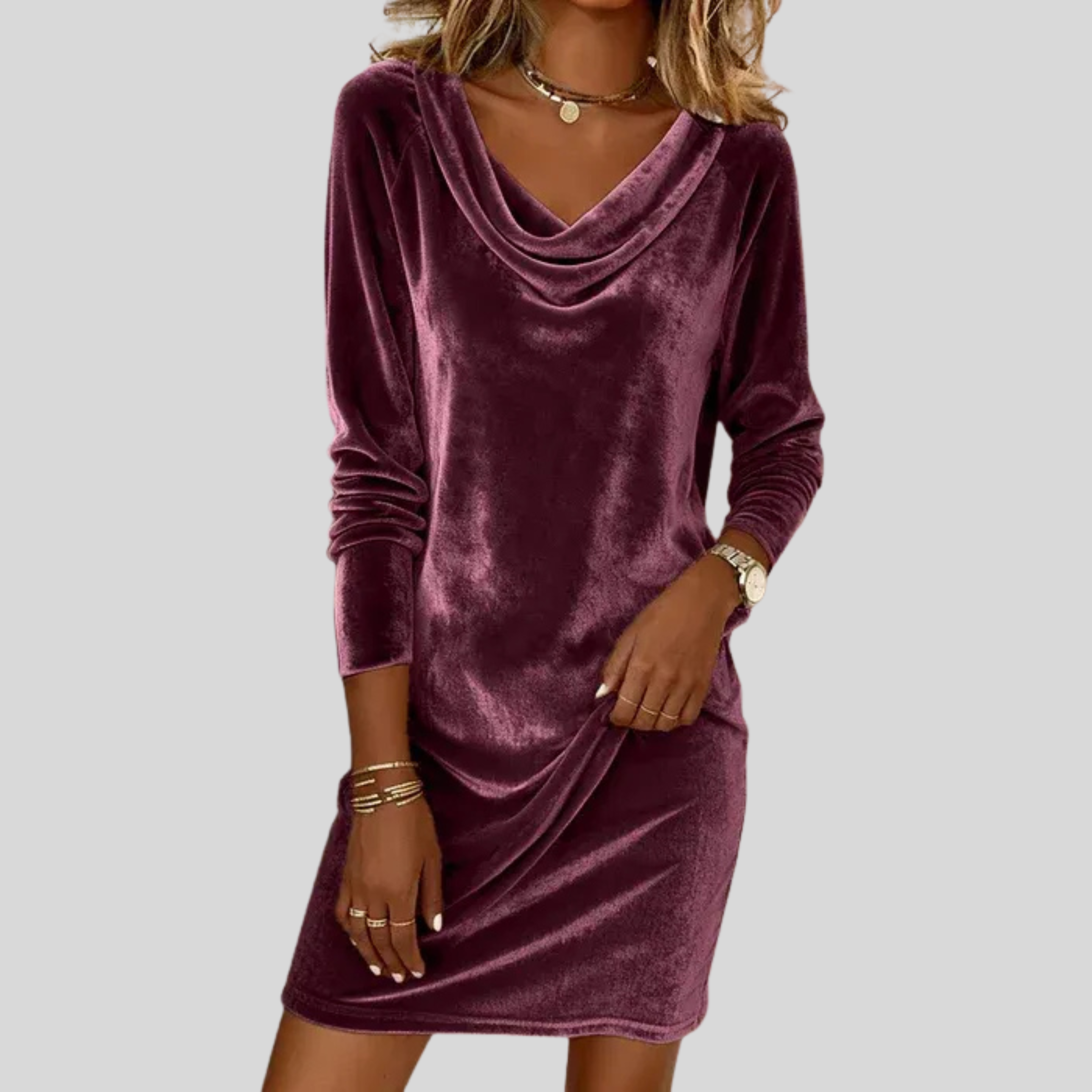 Frosina | Locker sitzendes Samtkleid