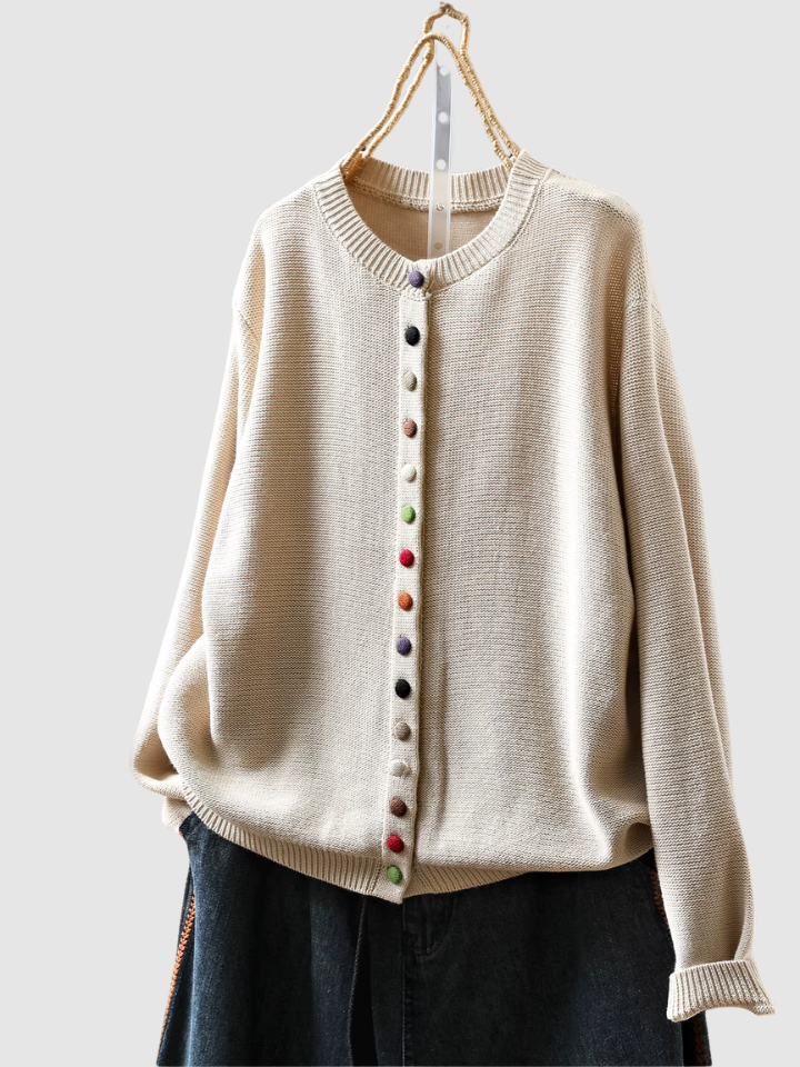 Clarisse™ | Strickjacke mit farbigen Knöpfen