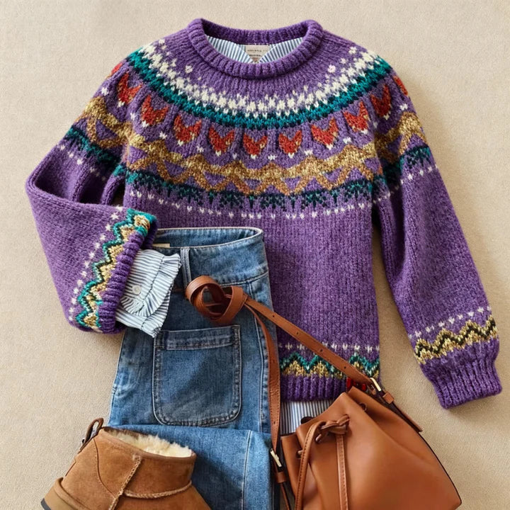 Solva™ | Eleganter Vintage Strickpullover