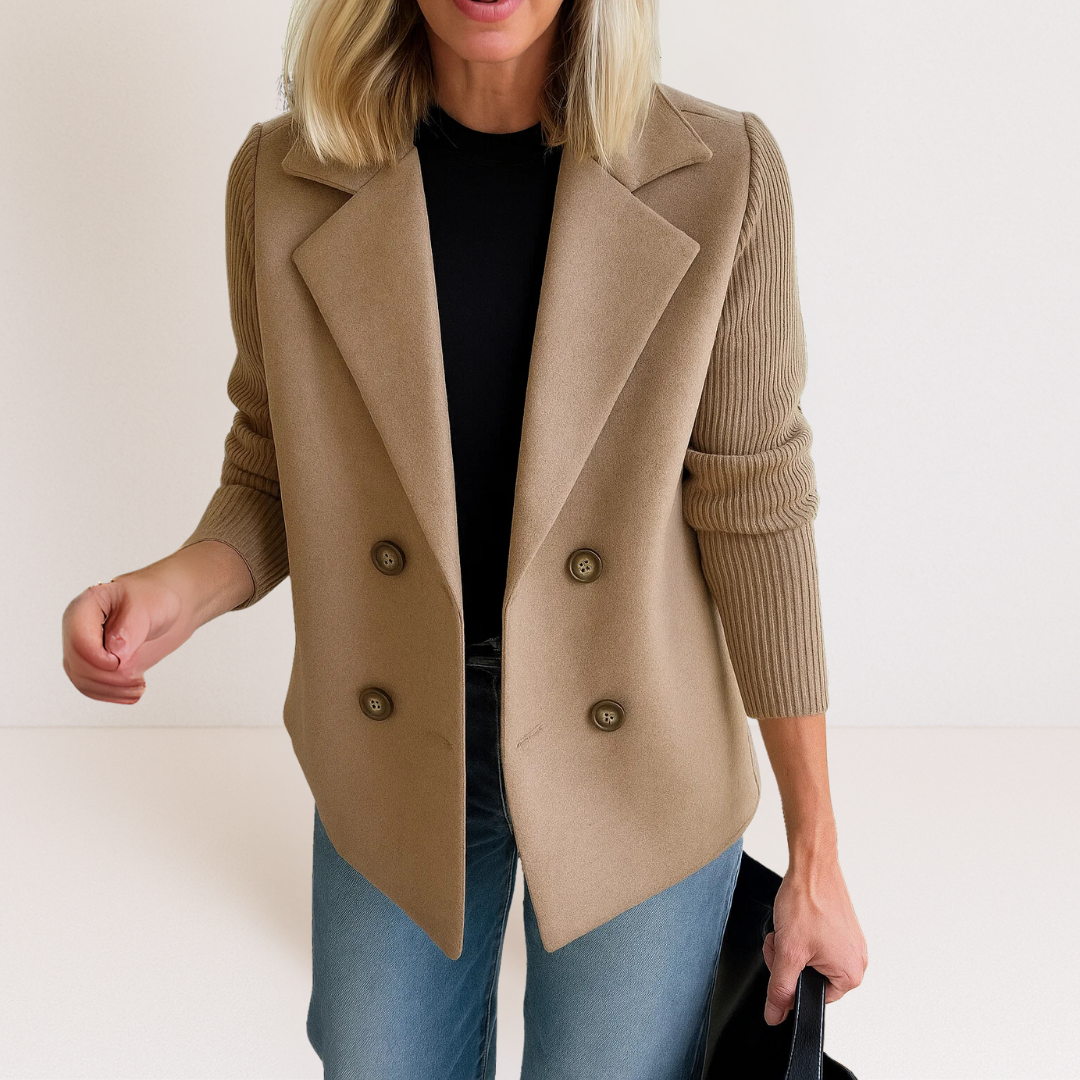 Marcelline | Strukturierte Wolljacke mit Strickärmeln