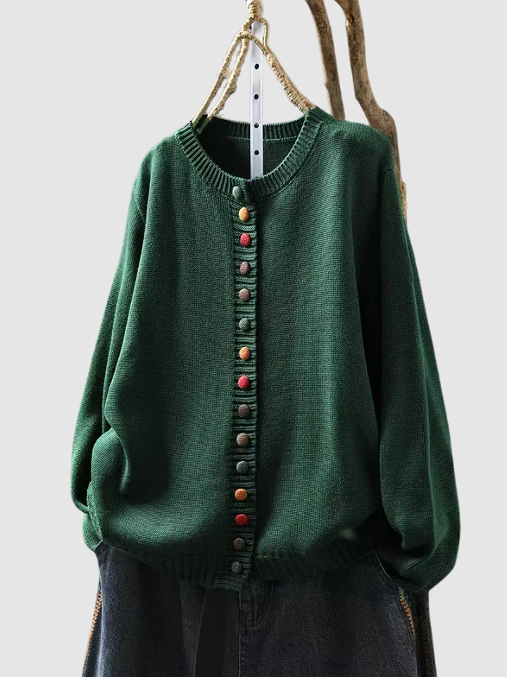 Clarisse™ | Strickjacke mit farbigen Knöpfen