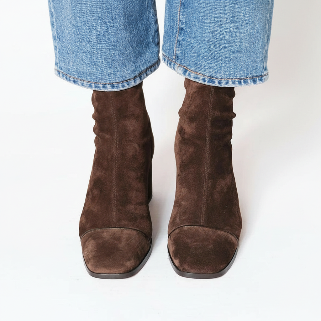 Lily™ | Elegante Wildleder-Stiefeletten mit eckiger Zehenform