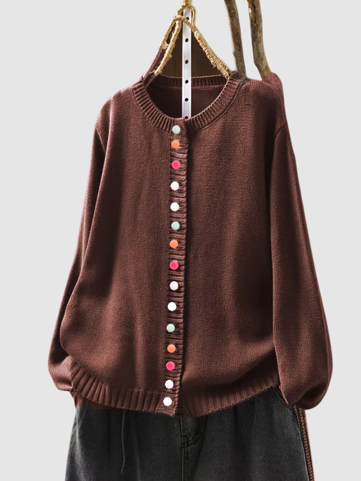 Clarisse™ | Strickjacke mit farbigen Knöpfen