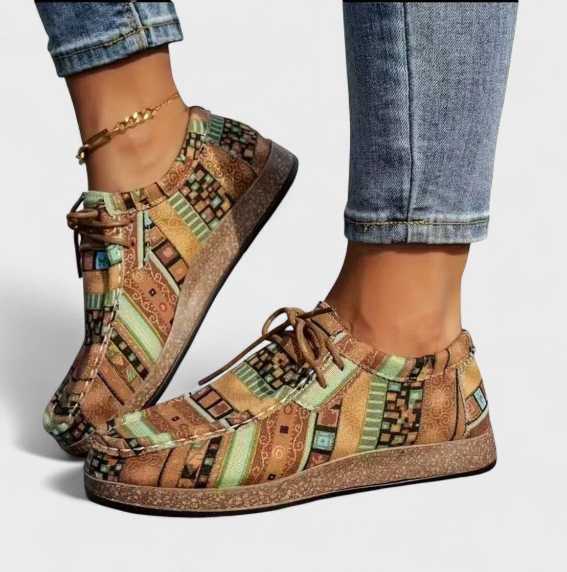 Rica | Kunstvoll gemusterte Komfort-Schnürschuhe