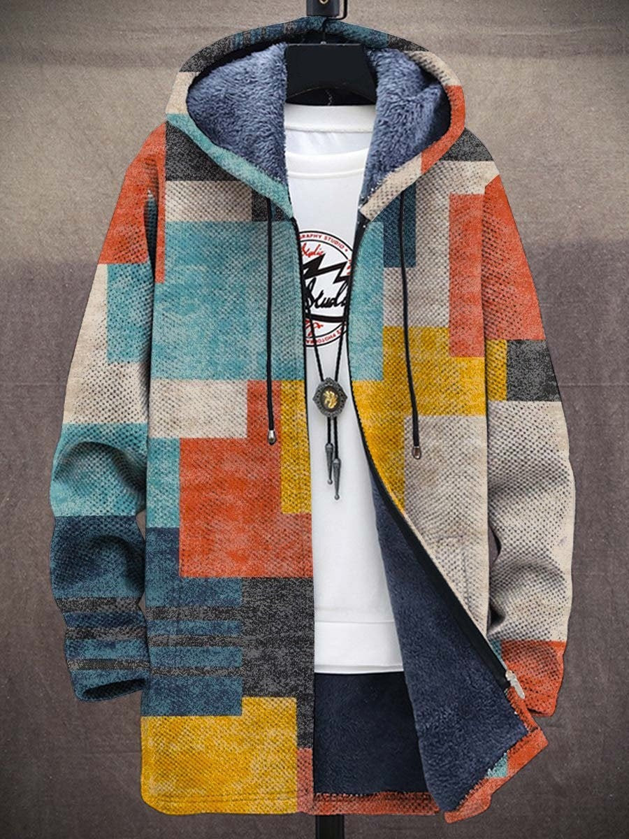 Vaylen™ | Retro-Patchwork-Fleece-Hoodie