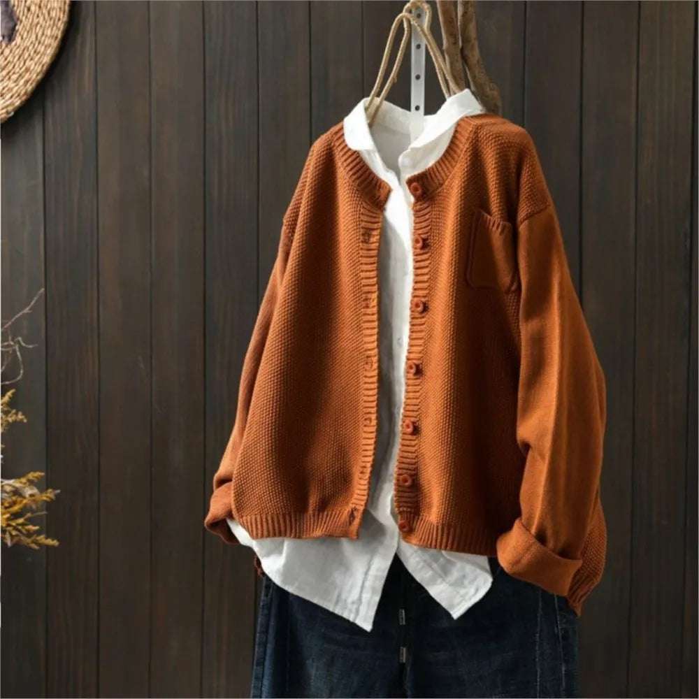 Sofia | Strick-Cardigan in Rostbraun