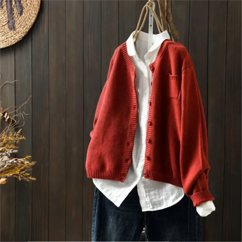 Sofia | Strick-Cardigan in Rostbraun