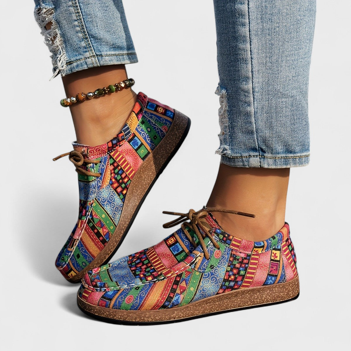 Rica | Kunstvoll gemusterte Komfort-Schnürschuhe