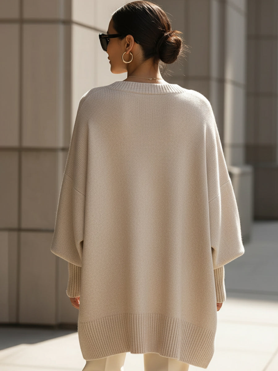 Phobe | Übergroßer Asymmetrischer Strickpullover