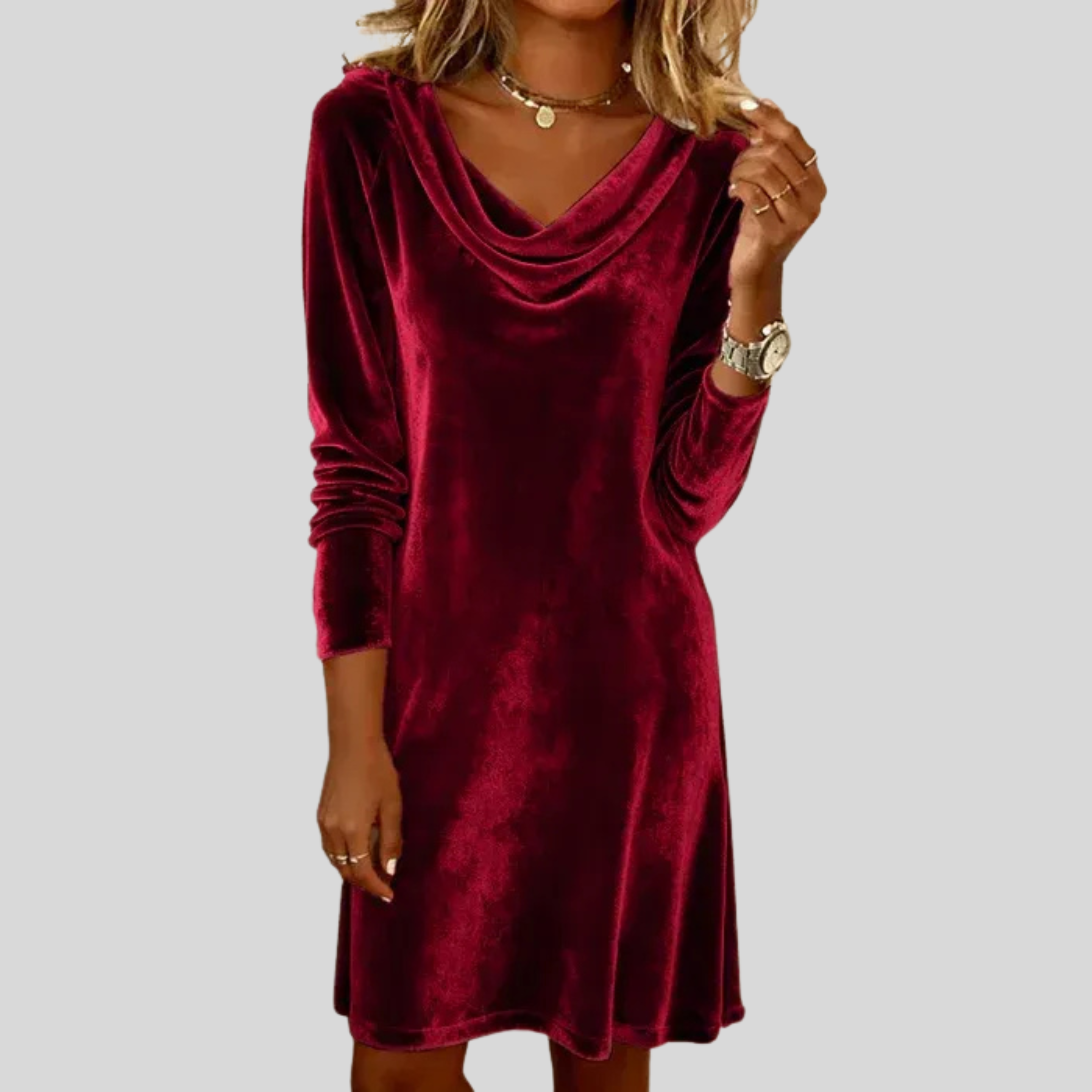 Frosina | Locker sitzendes Samtkleid