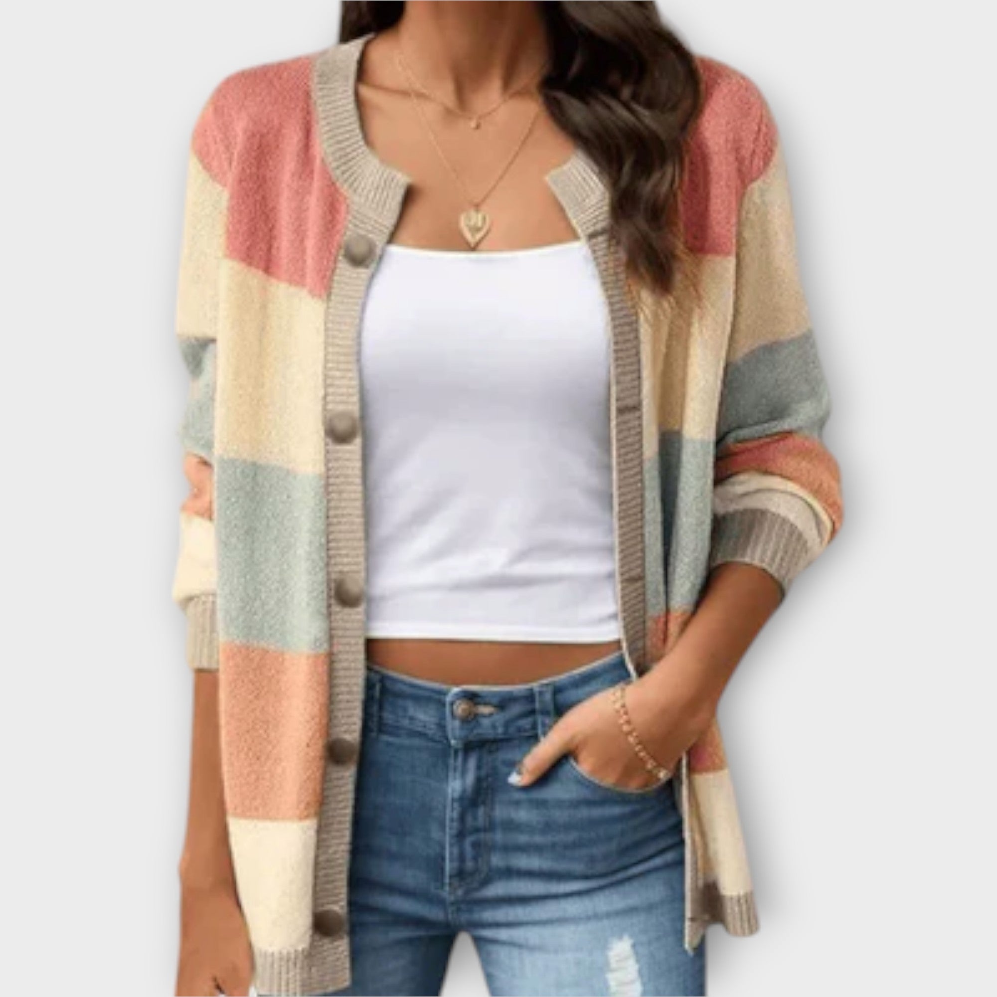Aurora - Gestreifte Strickjacke