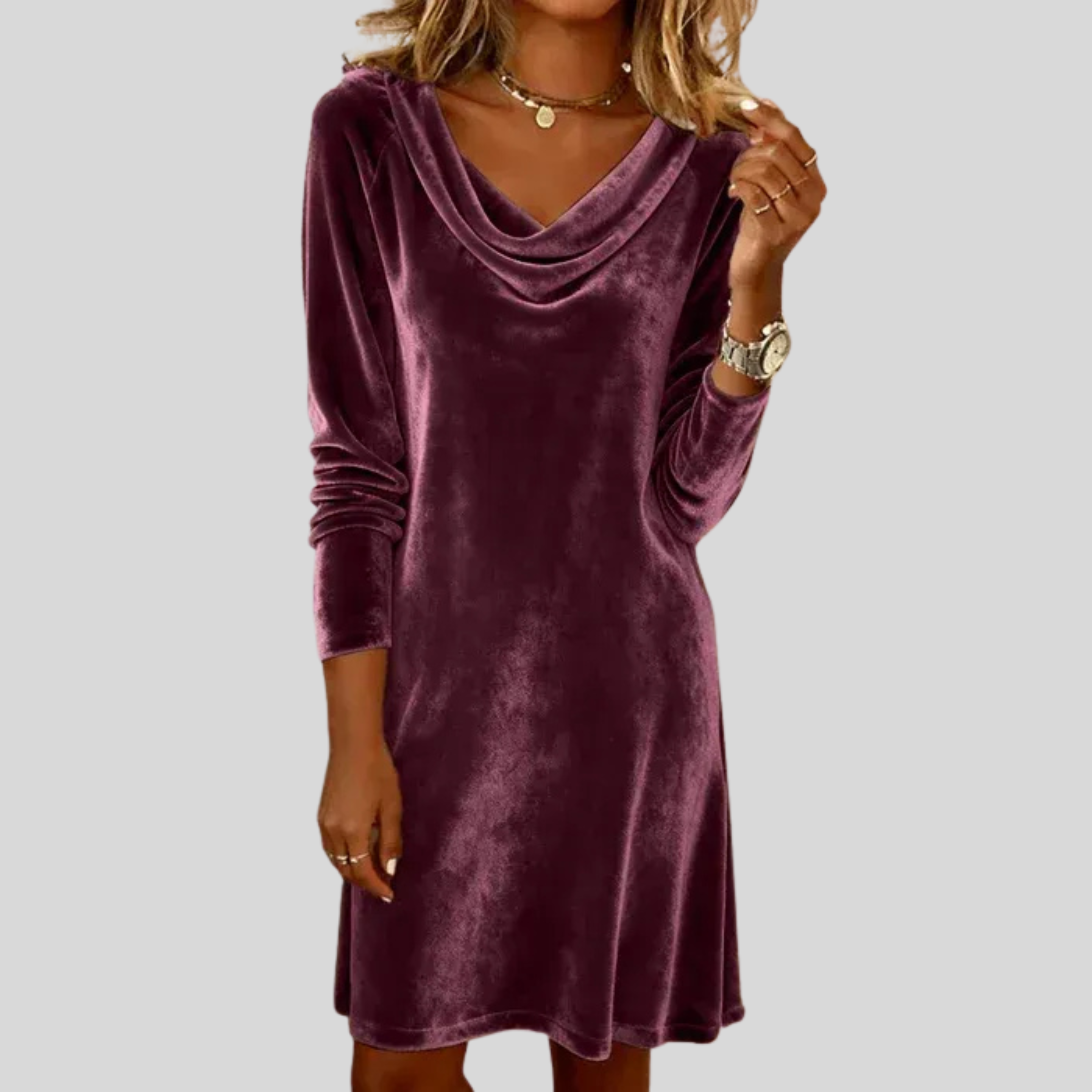 Frosina | Locker sitzendes Samtkleid
