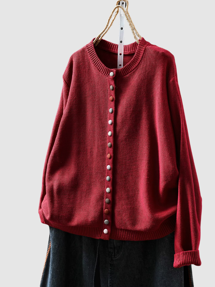 Clarisse™ | Strickjacke mit farbigen Knöpfen