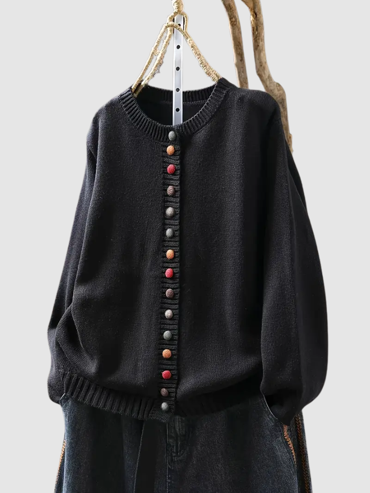 Clarisse™ | Strickjacke mit farbigen Knöpfen