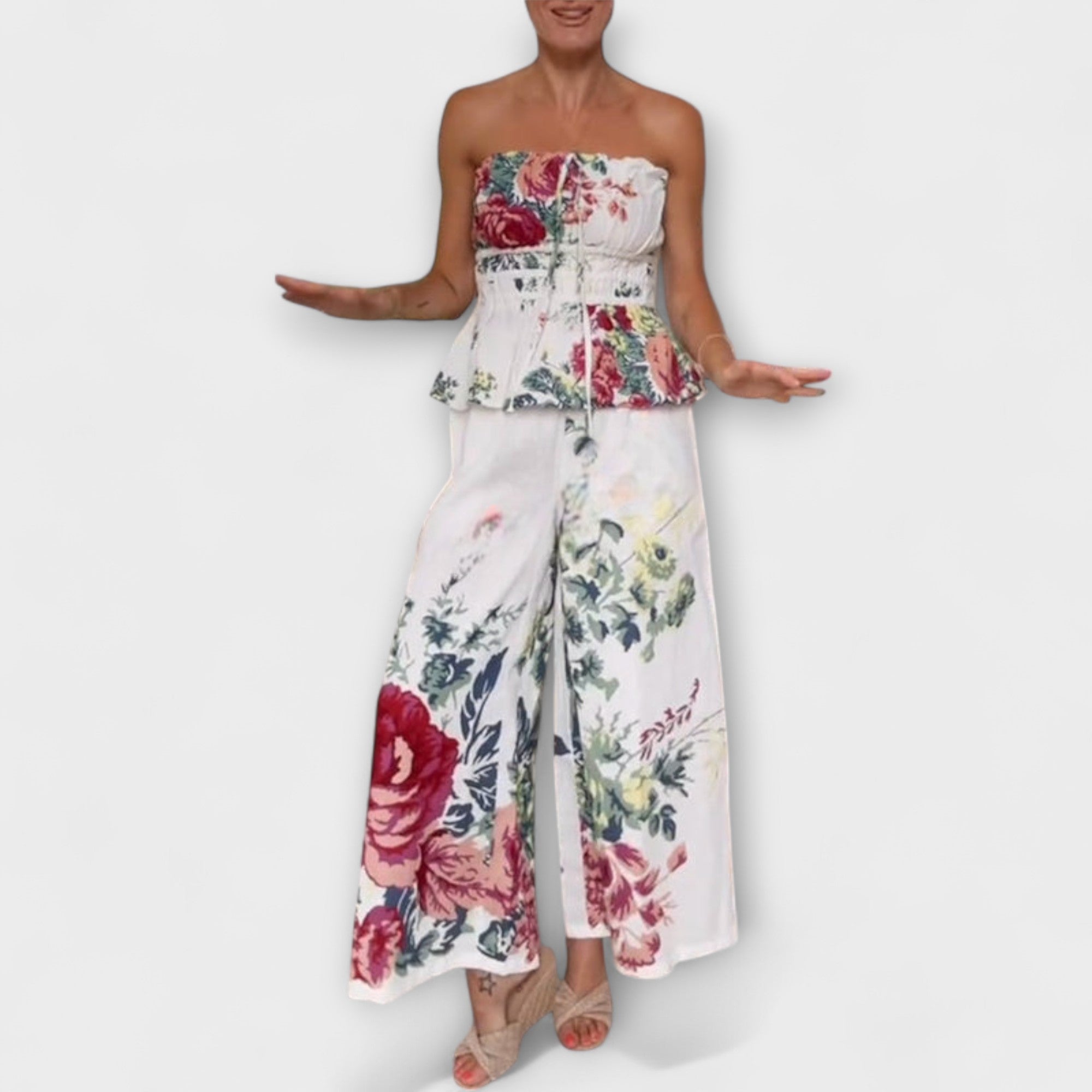 Indigo - Sommer Blumenmuster Set