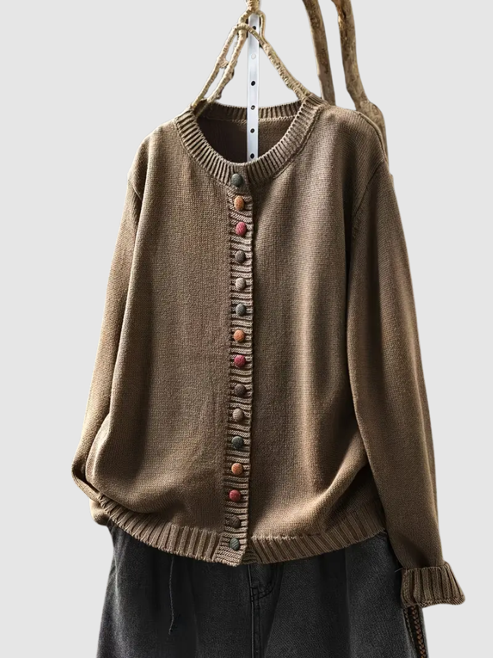 Clarisse™ | Strickjacke mit farbigen Knöpfen