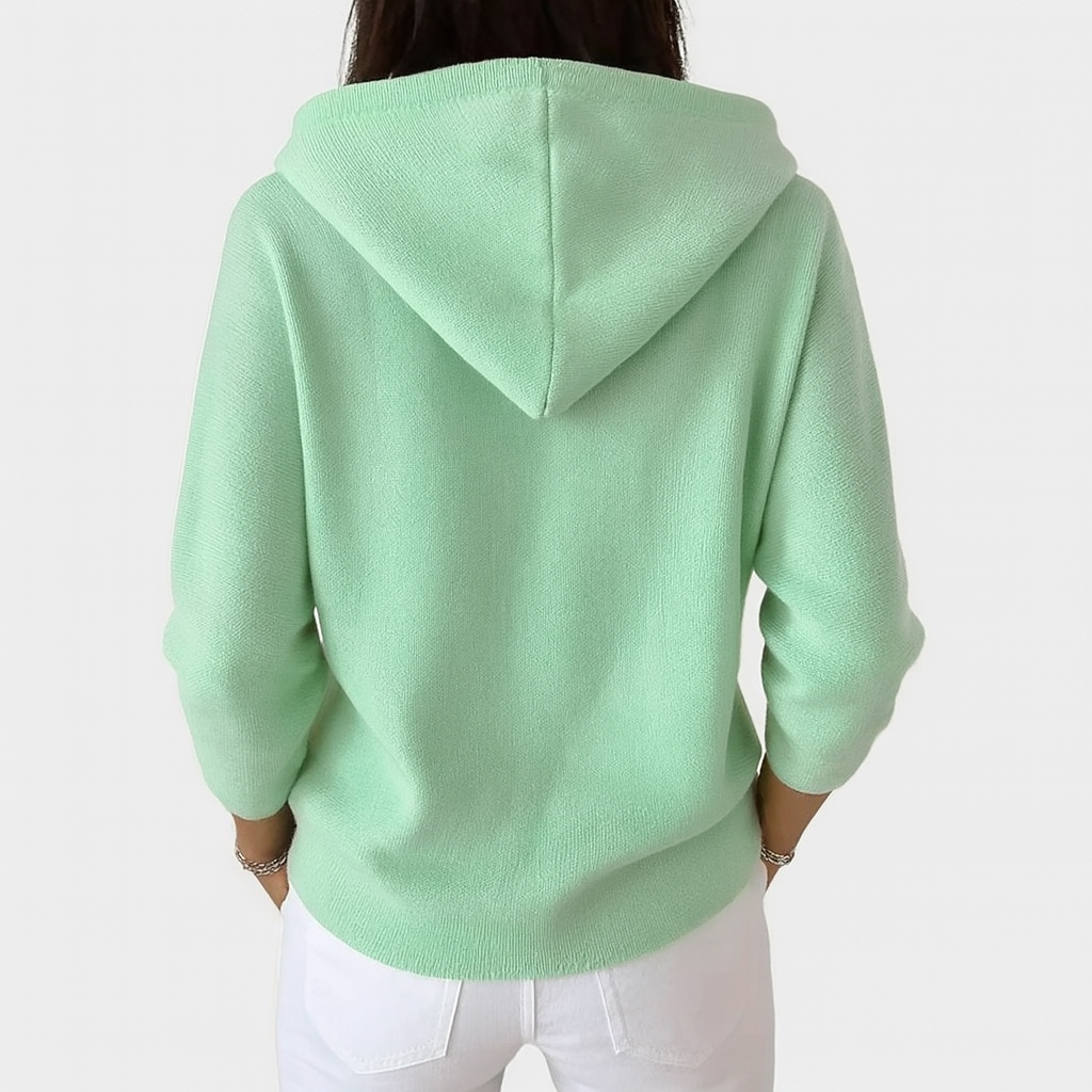 Nolwenn | Weicher Strick-Cardigan mit Kapuze