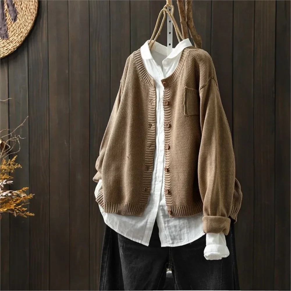 Sofia | Strick-Cardigan in Rostbraun