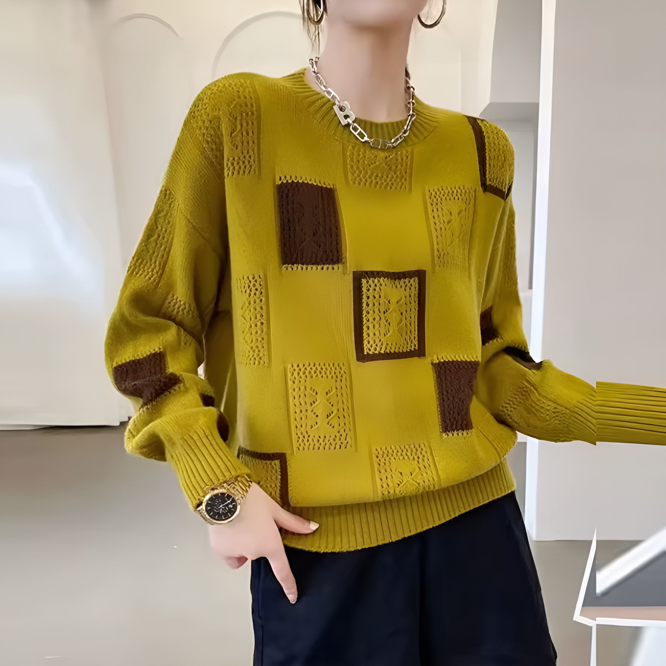 Claudine™ | Strickpullover mit geometrischem Muster