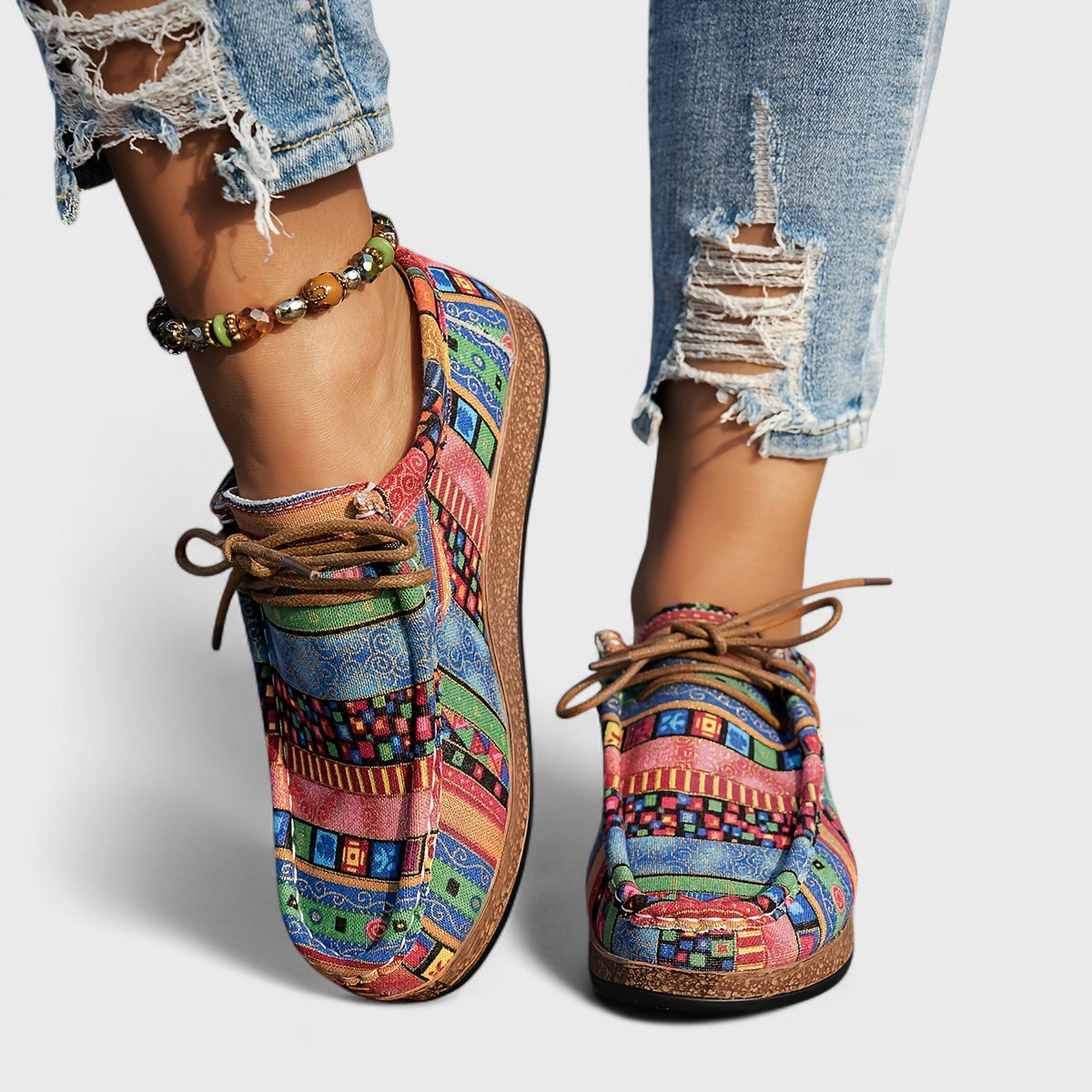 Rica | Kunstvoll gemusterte Komfort-Schnürschuhe